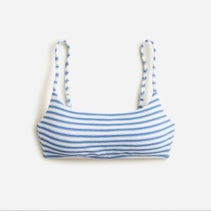 J. Crew Women's Plus Size Textured Striped Bikini Top